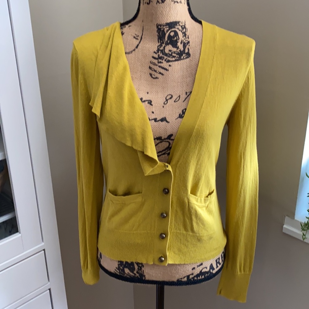 Moth chartreuse cardigan
